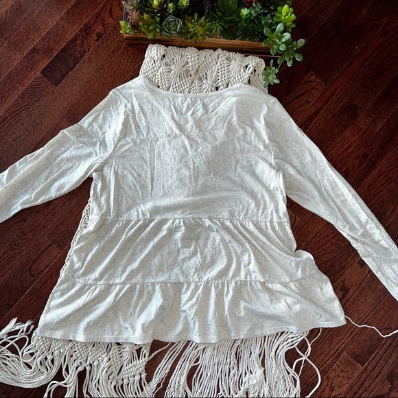 Loft | Confetti Heathered Tiered Long Sleeve Blouse - Picture 5 of 5